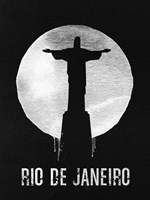 Rio De Janeiro Landmark Black Fine Art Print