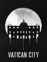 Vatican City Landmark Black Fine Art Print