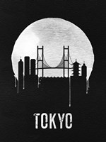 Tokyo Skyline Black Fine Art Print