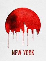 New York Skyline Red Fine Art Print