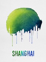 Shanghai Skyline Blue Fine Art Print