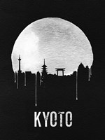 Kyoto Skyline Black Fine Art Print
