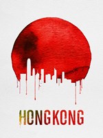 Hong Kong Skyline Red Fine Art Print