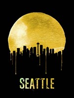 Seattle Skyline Yellow Fine Art Print