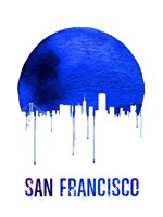 San Francisco Skyline Blue Fine Art Print
