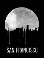 San Francisco Skyline Black Fine Art Print