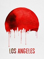 Los Angeles Skyline Red Fine Art Print