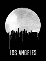 Los Angeles Skyline Black Fine Art Print