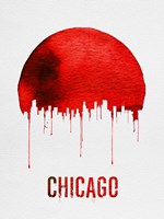 Chicago Skyline Red Fine Art Print