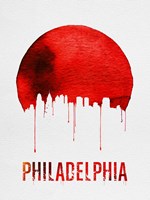 Philadelphia Skyline Red Fine Art Print