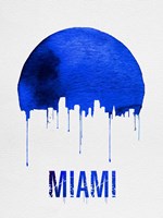 Miami Skyline Blue Fine Art Print