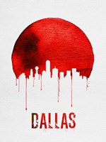 Dallas Skyline Red Fine Art Print