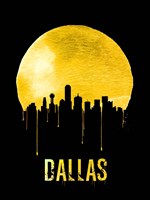 Dallas Skyline Yellow Fine Art Print