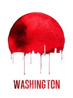 Washington Skyline Red Fine Art Print