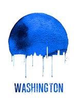 Washington Skyline Blue Fine Art Print