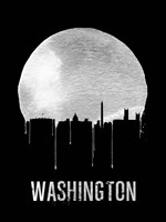 Washington Skyline Black Fine Art Print