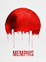 Memphis Skyline Red Fine Art Print