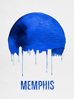 Memphis Skyline Blue Fine Art Print