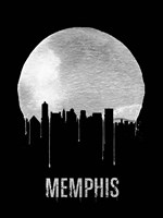 Memphis Skyline Black Fine Art Print