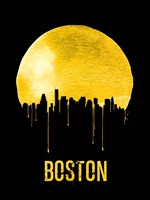 Boston Skyline Yellow Fine Art Print