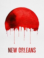 New Orleans Skyline Red Fine Art Print