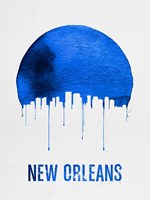 New Orleans Skyline Blue Fine Art Print