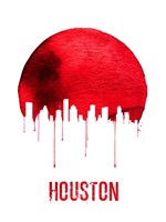 Houston Skyline Red Fine Art Print