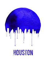 Houston Skyline Blue Fine Art Print