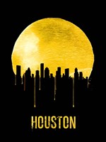 Houston Skyline Yellow Fine Art Print