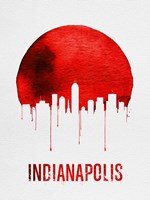 Indianapolis Skyline Red Fine Art Print