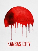 Kansas City Skyline Red Fine Art Print