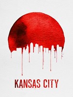 Kansas City Skyline Red Fine Art Print