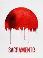 Sacramento Skyline Red Fine Art Print