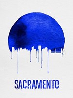 Sacramento Skyline Blue Fine Art Print