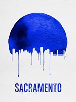 Sacramento Skyline Blue Fine Art Print