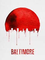 Baltimore Skyline Red Fine Art Print