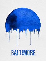 Baltimore Skyline Blue Fine Art Print