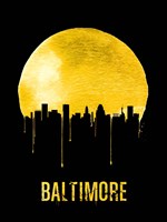 Baltimore Skyline Yellow Fine Art Print
