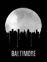 Baltimore Skyline Black Fine Art Print