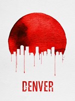 Denver Skyline Red Fine Art Print