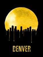 Denver Skyline Yellow Fine Art Print