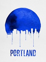 Portland Skyline Blue Fine Art Print