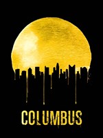 Columbus Skyline Yellow Fine Art Print
