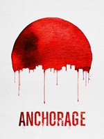 Anchorage Skyline Red Fine Art Print