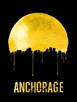 Anchorage Skyline Yellow Fine Art Print
