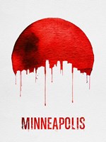 Minneapolis Skyline Red Fine Art Print