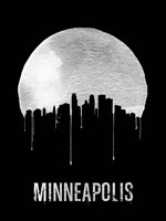 Minneapolis Skyline Black Fine Art Print
