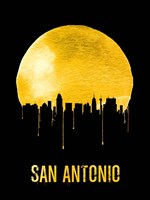 San Antonio Skyline Yellow Fine Art Print