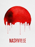 Nashville Skyline Red Fine Art Print