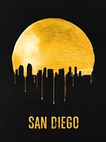San Diego Skyline Yellow Fine Art Print